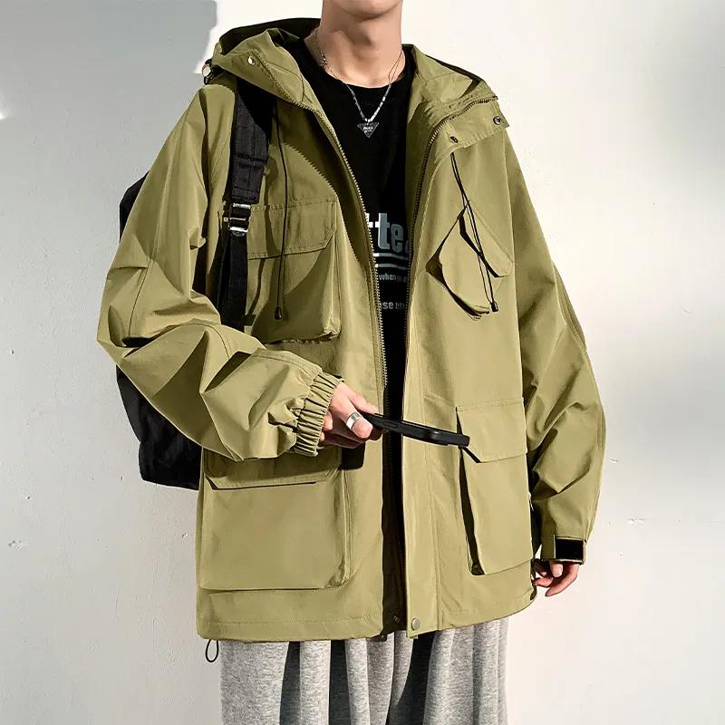 남자 학생 자켓 봄과 가을 2023 새로운 패션 브랜드 슬림 핏 잘 생긴 남자 겉옷 한국 패션 캐주얼 탑